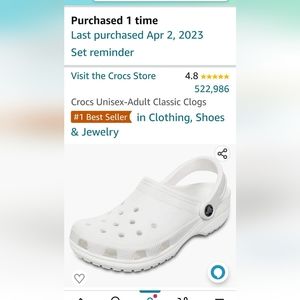 Brand NEW Crocs - white, unisex, size 5 women / 3 men